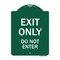 Signmission Designer Series Sign Exit Do Not Enter, Green & White Aluminum Sign, 18" H, GW-1824-24035 A-DES-GW-1824-24035 - alternate 1